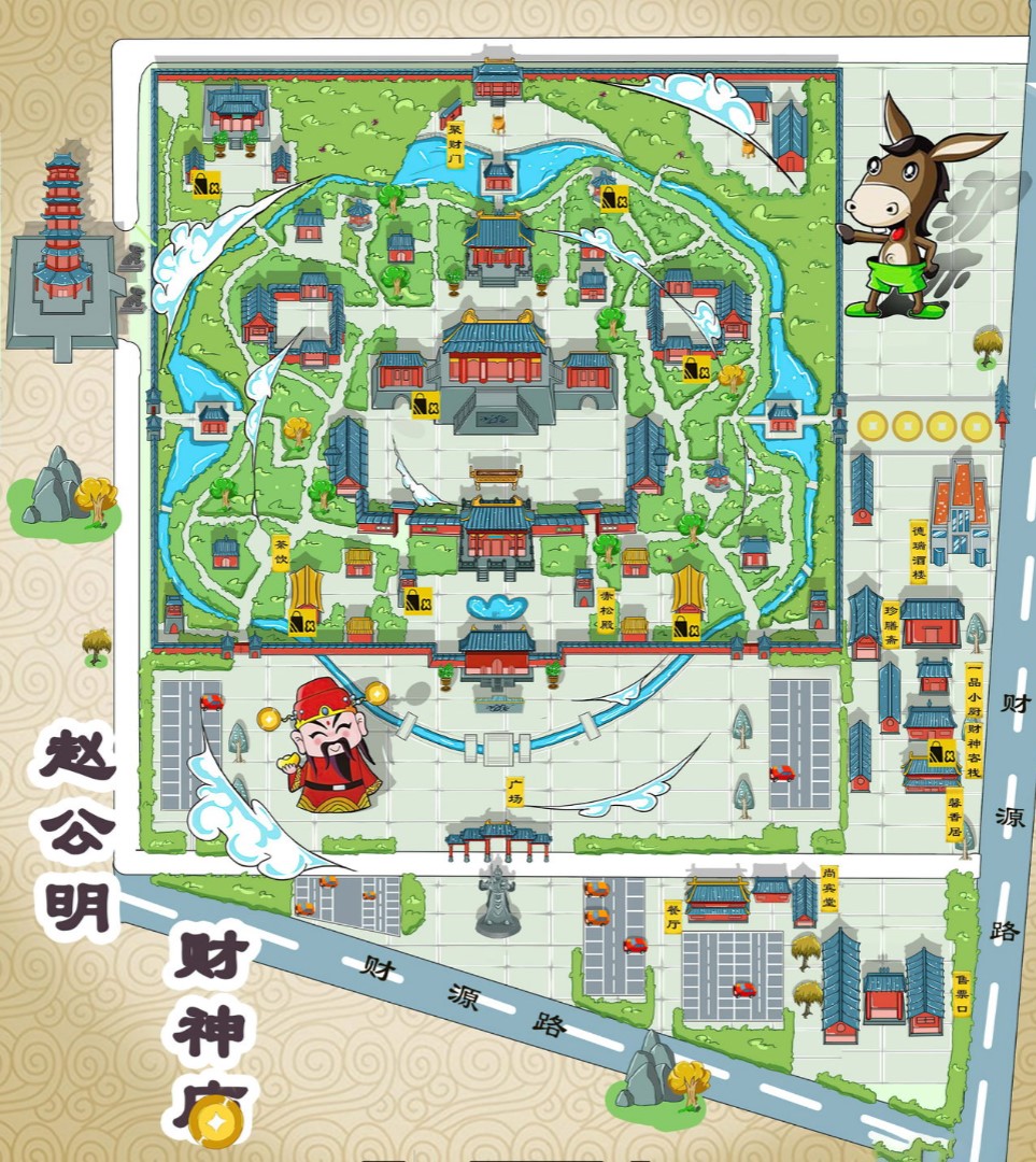 淮阴寺庙类手绘地图
